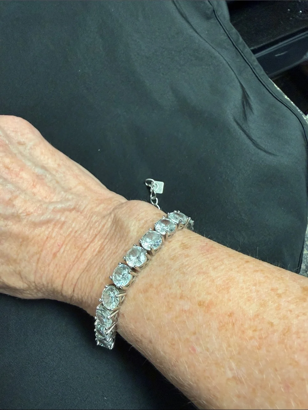 Park Lane Silver Crystal Tennis Bracelet - Clear Stones